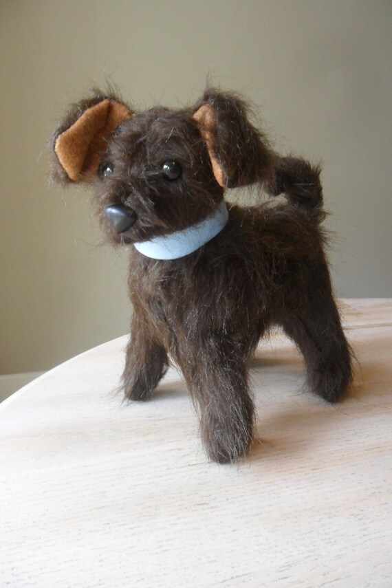 dark brown stuffed dog