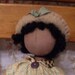Vintage Folk Art Handmade Cloth Doll By Artist Signed