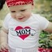 Handpainted Mom Tattoo Baby Bodysuit or Kid's T-Shirt (you pick the size) new mom gift - red and black