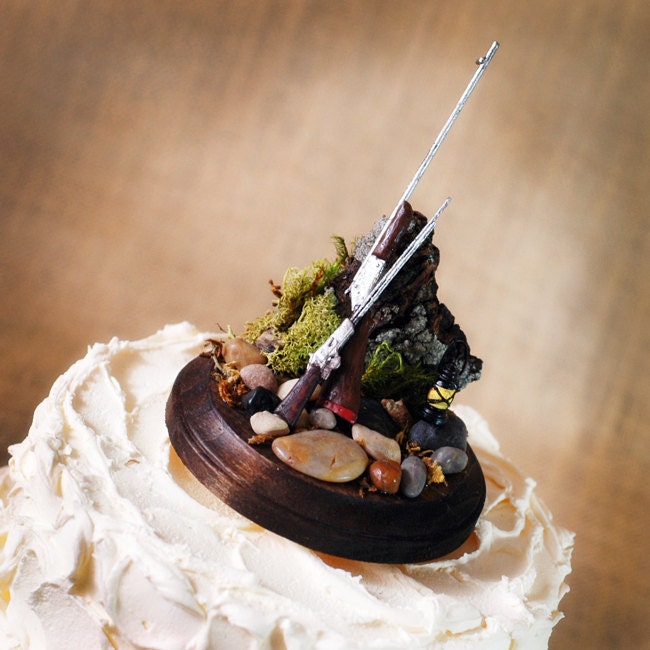 Rustic Hunting theme Groom Cake topper woodsy, woodland, rustic theme