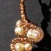 Copper pendant with Fresh Water Pearls, Wire Wrap, Free Form