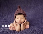 Plum or ANY color newborn ribbed bonnet/ gnome hat