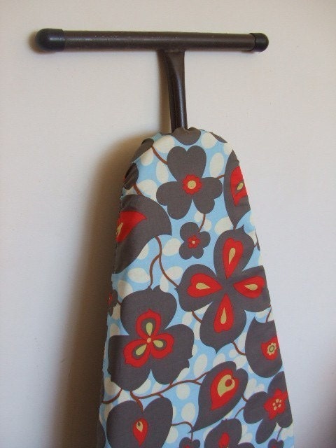 Ironing Board Cover - red retro Morning Glory by Amy Butler