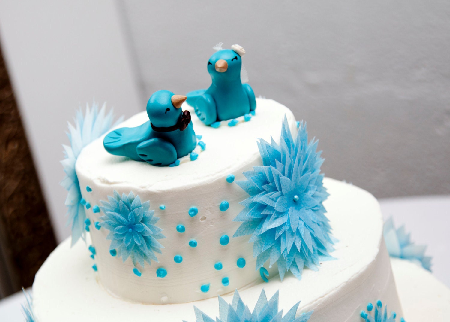 Custom Love Bird Wedding Cake Topper Birds - Custom Choice of Colors
