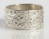 Wide Silver Ring Decorated With Tribal Symbols, Yahely, wedding ring for men, wedding ring for women, wedding band