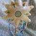 Magic snowflake play wand, wool stuffed, wool felt on wooden wand