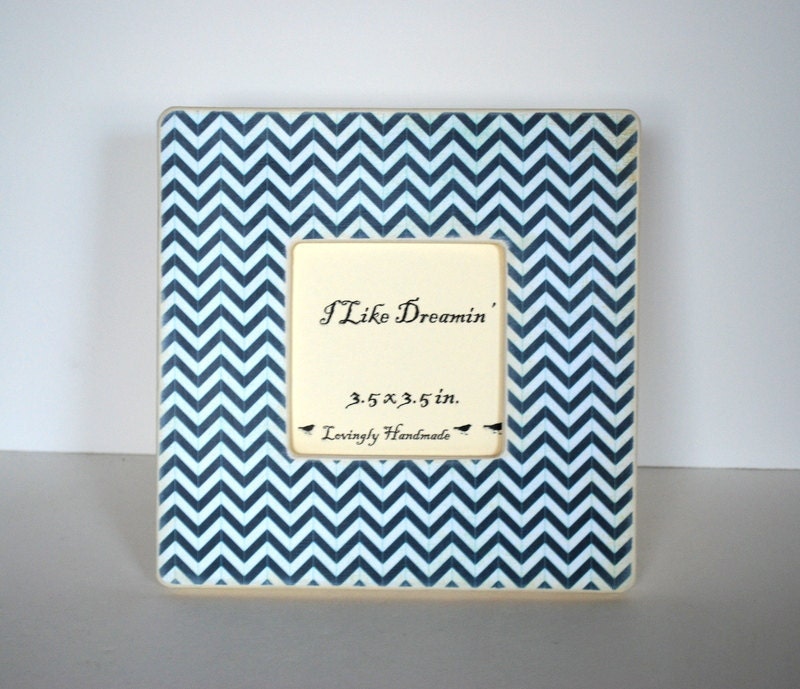 Navy Blue Chevron Picture Frame