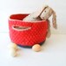 Kids Storage Basket -  Wool Felt Basket - Currant and Oatmeal - Easter Basket