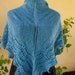 Cornflower Blue Knitted Triangular Shawl