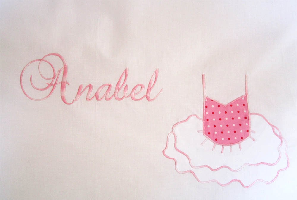 Personalized Embroidered Pillow - Ballerina - Girls Birthday Gift Nursery Decor Bedding Girls Bedroom
