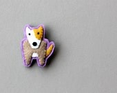 Bull Terrier Dog Brooch, Animal Brooch, Felt Pin - Winston