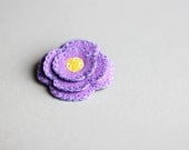 Flower Brooch Felt Pin - Lavender Purple