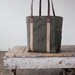 No. 105 Utility Tote in Olive Waxed Canvas & Brown Leather