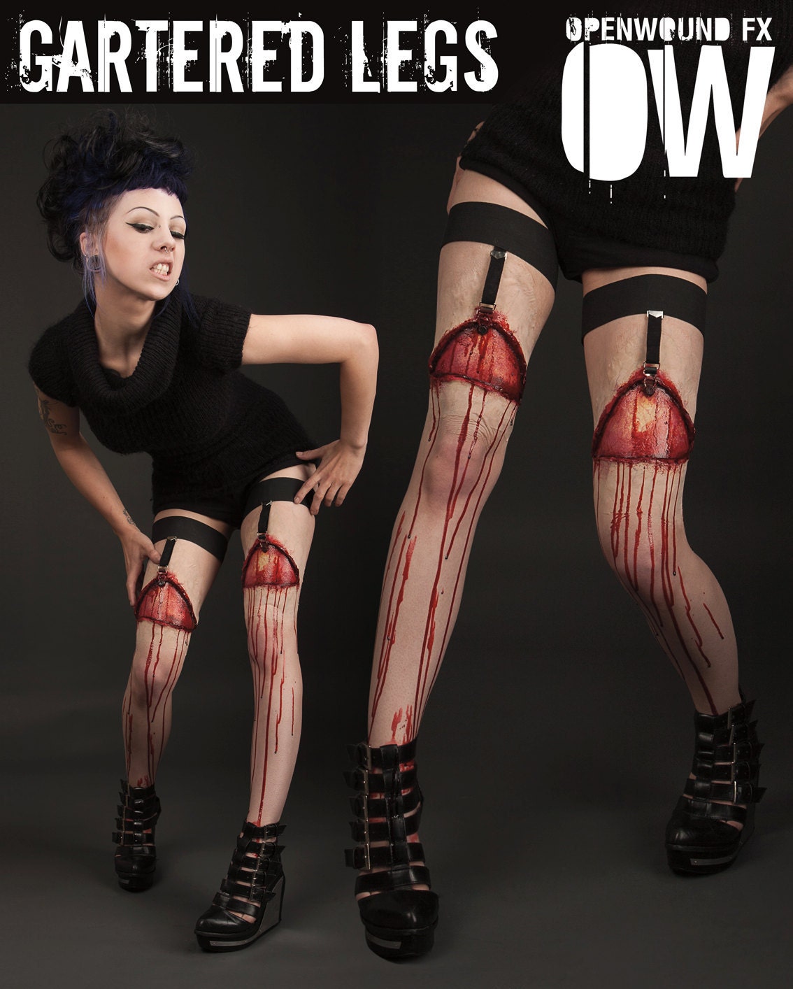 UNPAINTED Gartered Legs Prosthetics (Garters Included)