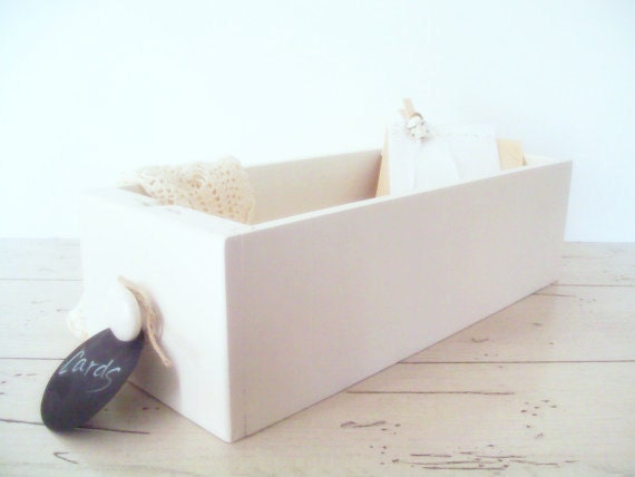 Drawer Organizer Sewing Machine Drawer Chalkboard Tag Wedding Accessories WeddingCard Box Display Cottage White