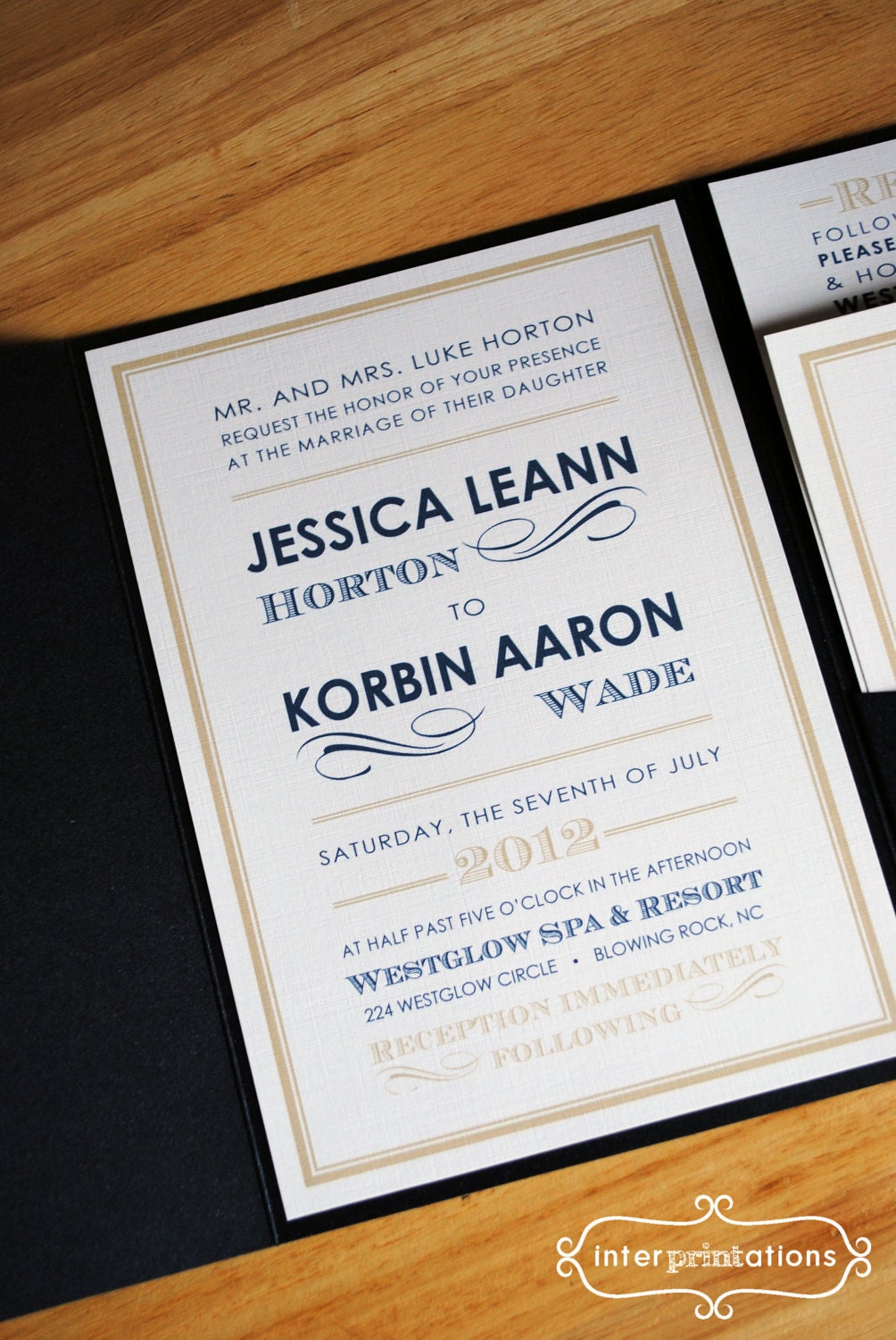 Modern Pocketfold Wedding Invitation Set (sample) - Divine