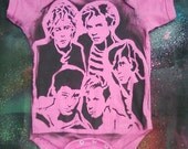 funny baby onesie 80s music Duran Duran hand stenciled and spray painted tshirt by Rainbow Alternative on Etsy