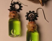 Steampunk Absinthe Vial Earrings