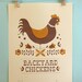 Backyard Chickens in Orange Print