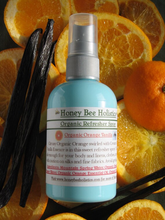 Organic Orange Vanilla Body Spray and Fabric by HoneyBeeHolistics