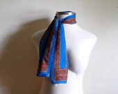 Vintage Scarf - 1970s Scarf with Ornate Floral Pattern