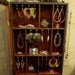 Upcycled Jewelry Organizing Display (Charcoal Grey and Red Cabinet)