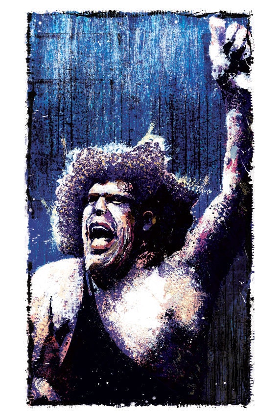 Limited Edition Andre the Giant "Villain" - 12x18 Officially Signed, Dated and Hand-Stamped Art Print
