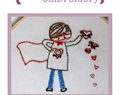 valentine super hero boy embroidery pattern