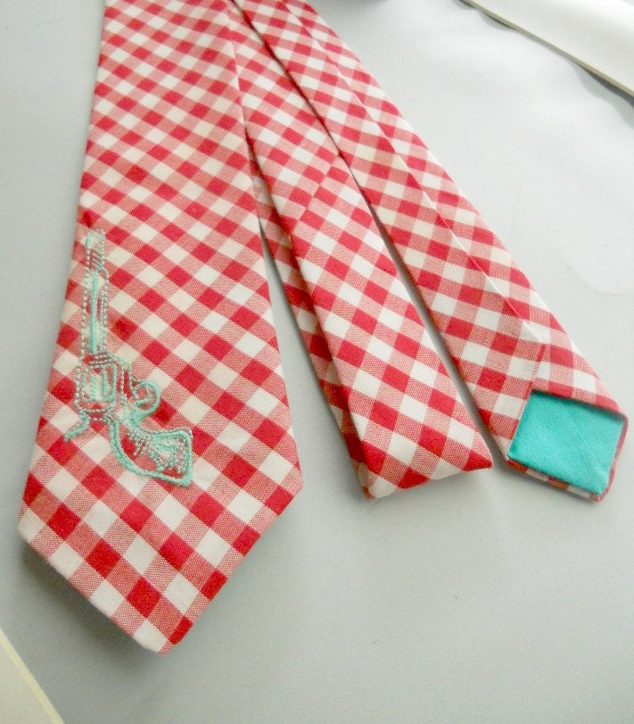 Red Gingham Bang Bang Necktie