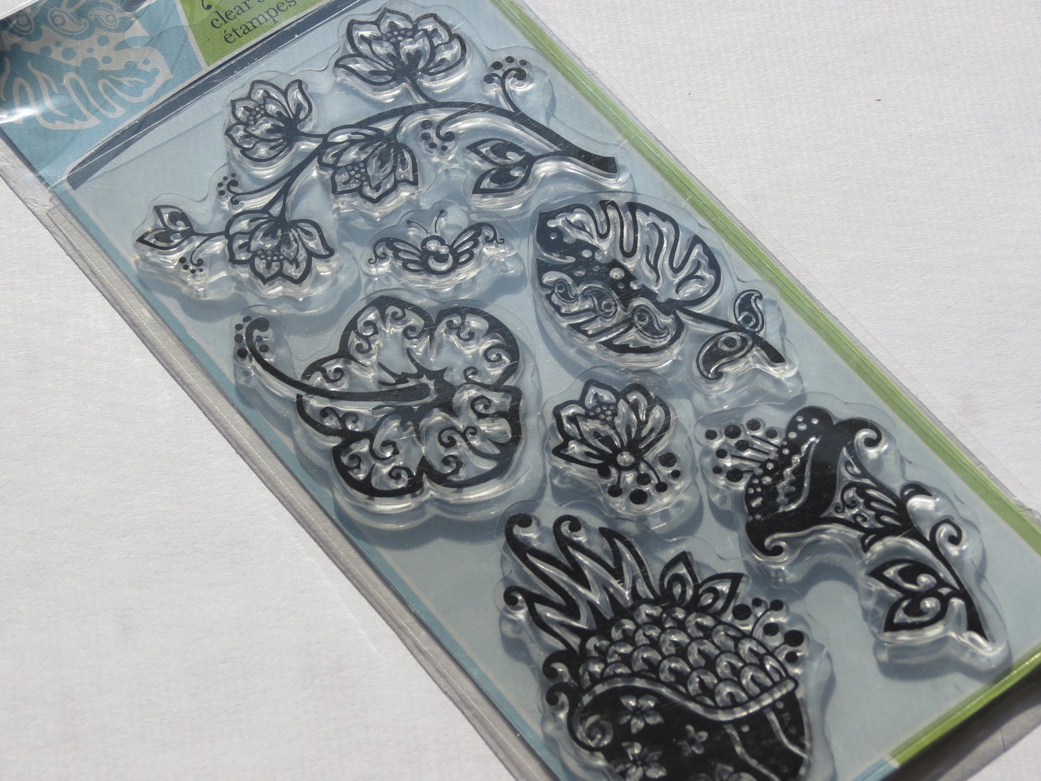 Flashy Floral Clear Stamp Set from Inkadinkado // Brand New // 7pc Set
