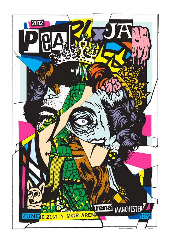 Pearl Jam with X, Manchester UK 2012, Shawn Wolfe / Ames Bros. mashup