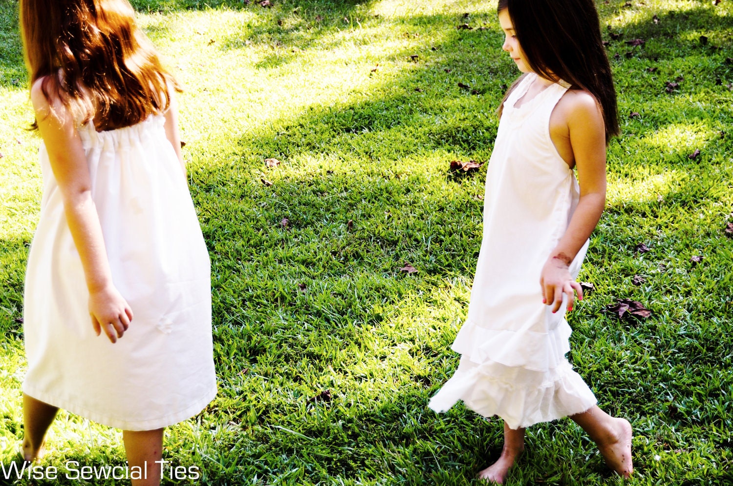 Beach Simple Dresses, Set of two ,Girls Size 12 months to 9 years old Babydoll and Halter Dress, Beach Natural , Photo shoot simple