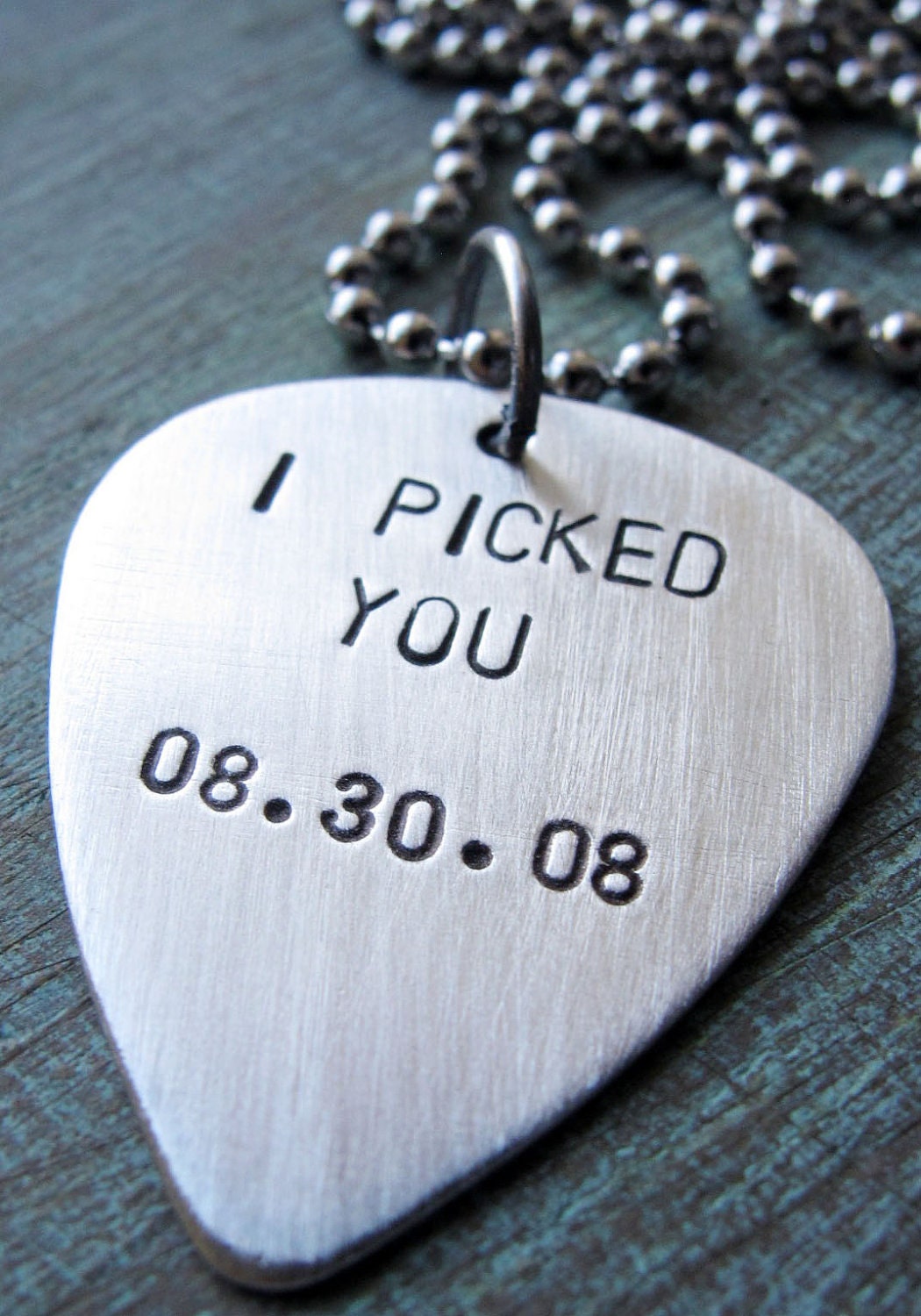 Sterling Silver Guitar Pick Hand Stamped SINGLE Sided Personalized for  Rock Star -Guitar Player - Gift for Him