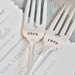 Personalized, Hand Stamped Vintage Wedding Cake Forks - Customized with the Names & Wedding Date of the Bride and Groom