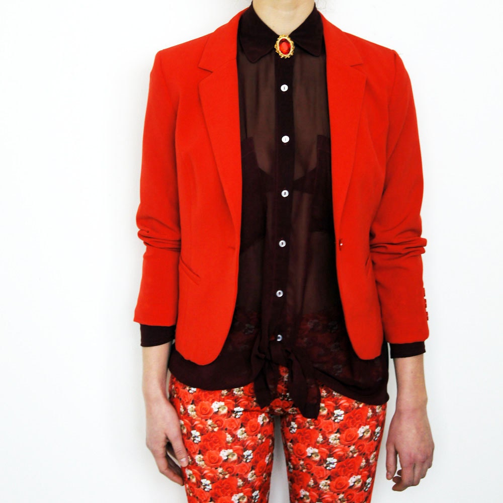 Red Rose Floral Printed Leggings