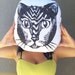 Plush Cat Pillow. Hand Woodblock Printed. 16 inches. Pick your colors. Made to Order.