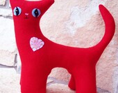 Red Fleece kitty cat plush