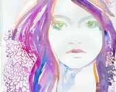 Original Watercolour Fashion Illustration - Bee flowers