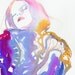 Print of Watercolour Fashion Illustration. Titled: Blumen