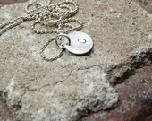 Handstamped Initial Necklace