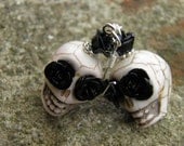 Day of the Dead Earrings Skull Jewelry Frida Kahlo Steampunk Sterling Silver Hooks Rockabilly Jewelry Day of the Dead Jewelry
