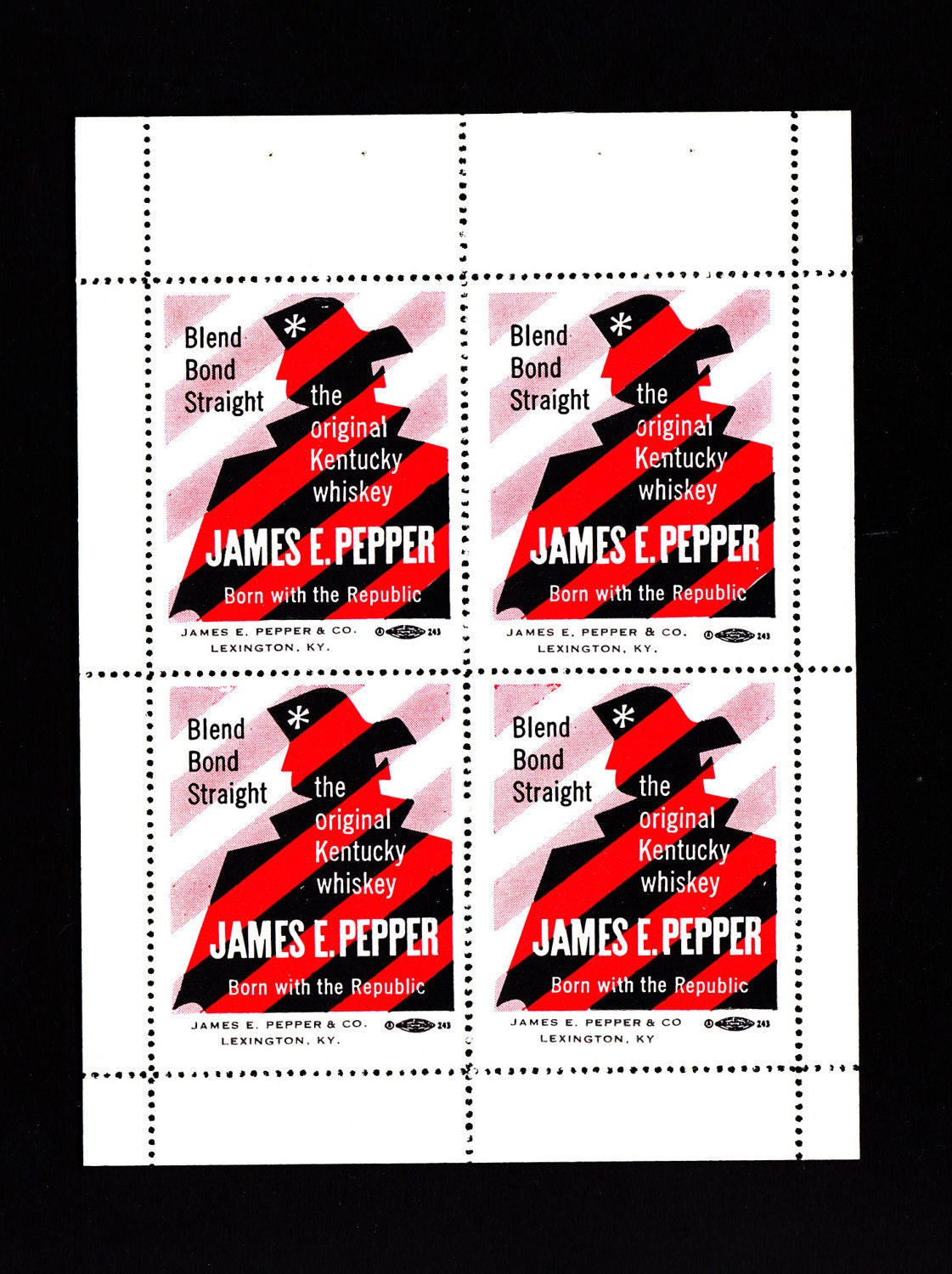 James E Pepper Kentucky Whiskey Poster Stamp - Paul Rand Design