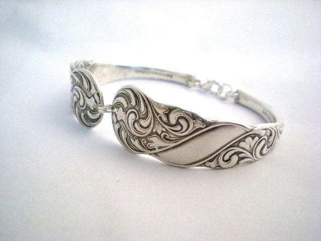 Spoon Bracelet, Victorian Jewelry,  Antique Silverware Jewelry, Silver Bracelet, Spoon Jewelry ROYAL 1890