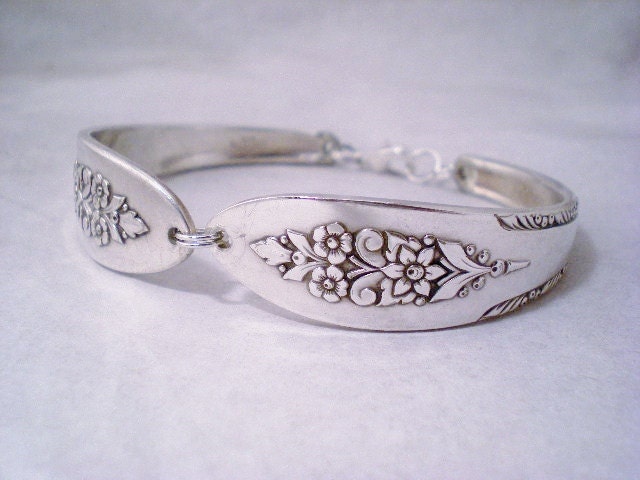 Vintage Jewelry, Silverware Spoon Bracelet, Vintage Silverware Jewelry, Vintage Wedding, Bridesmaid Jewelry LADY STUART 1949