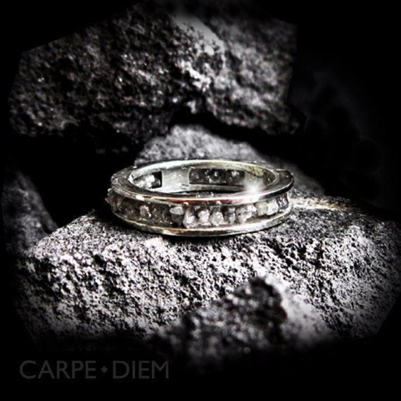 Carpe Diem 14K White Gold Uncut Diamond Diamonds Wedding Band Engagement Ring Rings Jewelry Jewellery CDR-209