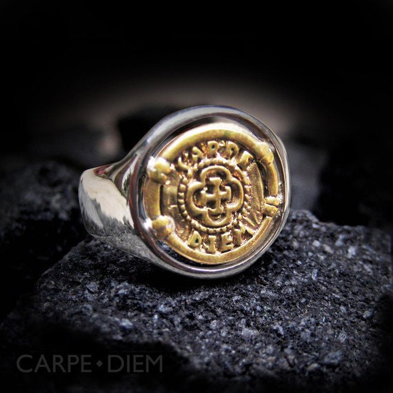 Carpe Diem 14k Gold 925 Sterling Silver Rings Ring Band Wedding Engagement Jewelry Jewellery CDR-215