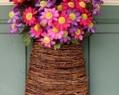 Summer Wreath - Spring Wreath - Mothers Day Wreath - Door Basket