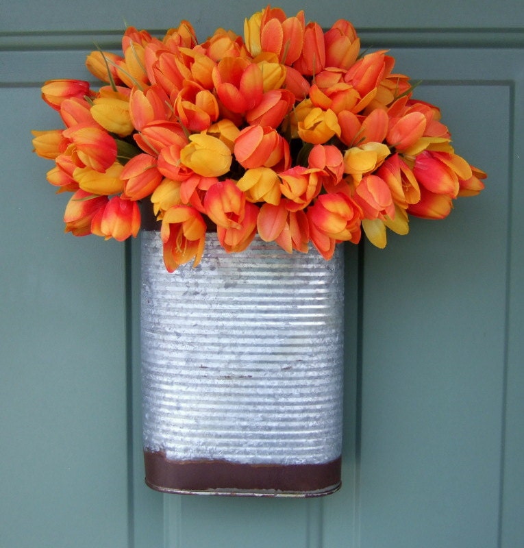 Spring Wreath Tulip Wreath Tulip Door Basket