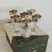 Set of 6 Antique Hammered Silver Plate Wine Goblets