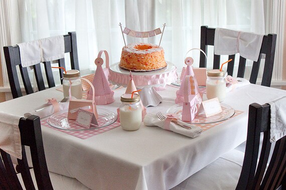 GIRLIE GINGHAM Collection - Printable DIY Party Decorations Il_570xn